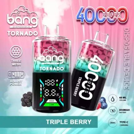 Bang 40000 Puffs Tornado 0% 2% 3% 5% Low Nicotine 850Mah Rechargeable Display Screen 40K Big Puffs Disposable Vape Wholesale 2025 Hot Sale 100% Original